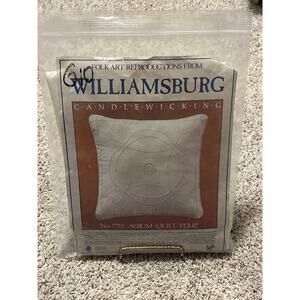 Williamsburg Candlewicking Pillow Album Quilt Tulip Folk Art #7752